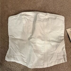 White Strapless Jean Corset Top